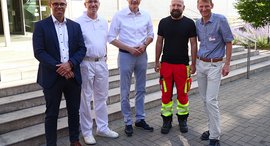 Geschäftsführer Manuel Seidel, Dr. Frank Halter, Dr. Helmut Martin, Dr. Oliver Bill und Ärztlicher Direktor Dr. Christoph von Buch