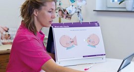Die TeleHebamme bei der digitalen Sprechstunde, Hunsrück Klinik der Stiftung kreuznacher diakonie