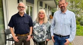 Drei Personen, Leitungsteam im Fliedner Hospiz Neunkirchen